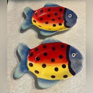 Set of (2) Tropical Fish Candy/Trinket Dishes
